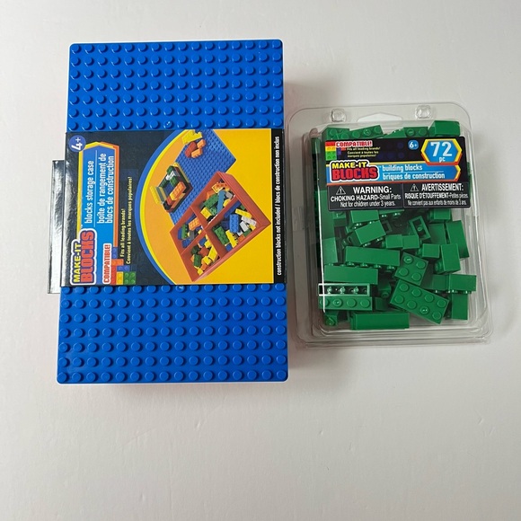 Make-it Blocks Base Plate / Storage Case Compatible With Lego + 1 Blocks 72 Pc - Picture 1 of 9